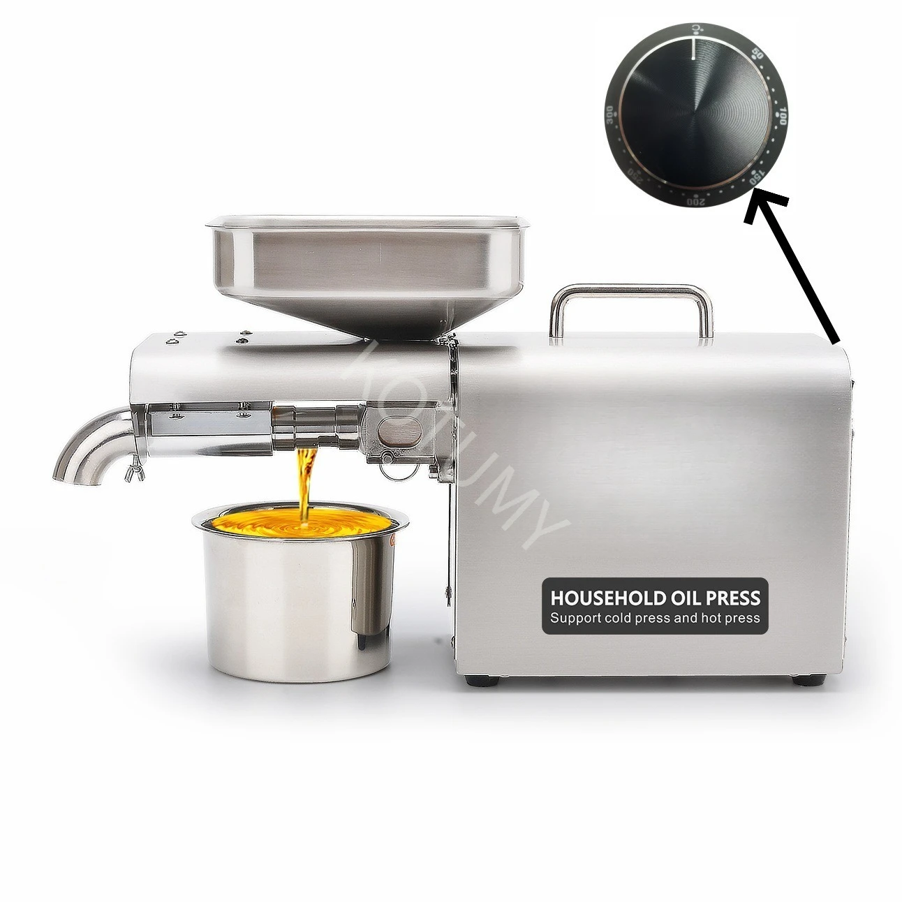1250W 220V Stainless Steel Hydraulic Press Commercial Small Fully Automatic Intelligent Household Hydraulic Press