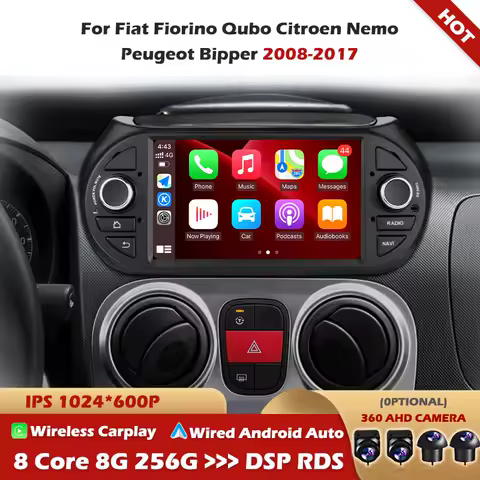 7" Car Radio For Fiat Fiorino Qubo Citroen Nemo Peugeot Bipper 2008-2017 Android Auto Radio Stereo GPS Carplay Multimedia Video
