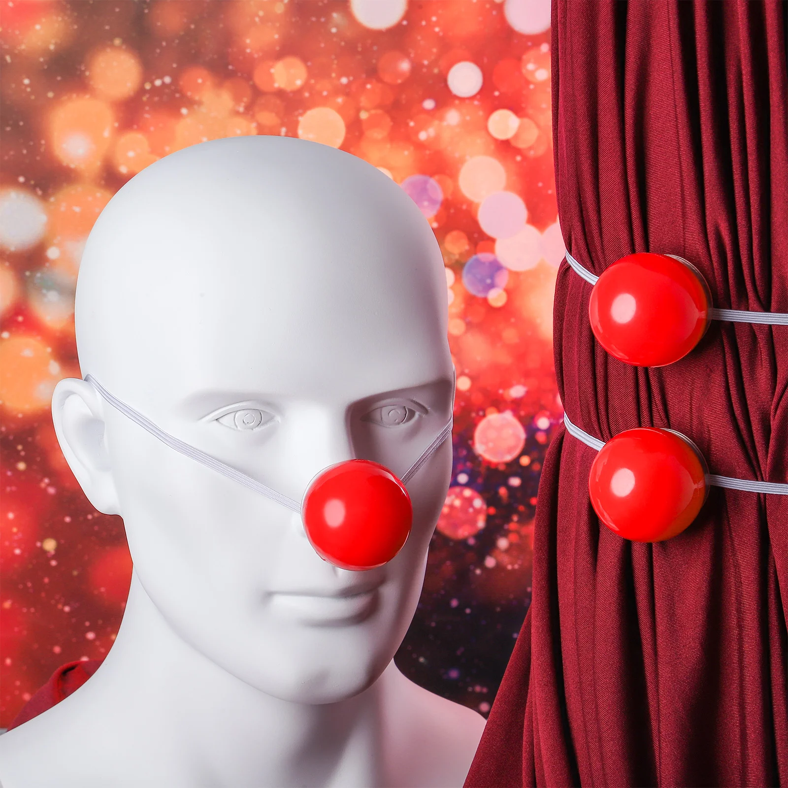 5 Pcs Glowing Clown Red Plastic LED Flashing Halloween Christmas Cosplay Props Party Decor naments Vinyl Smooth