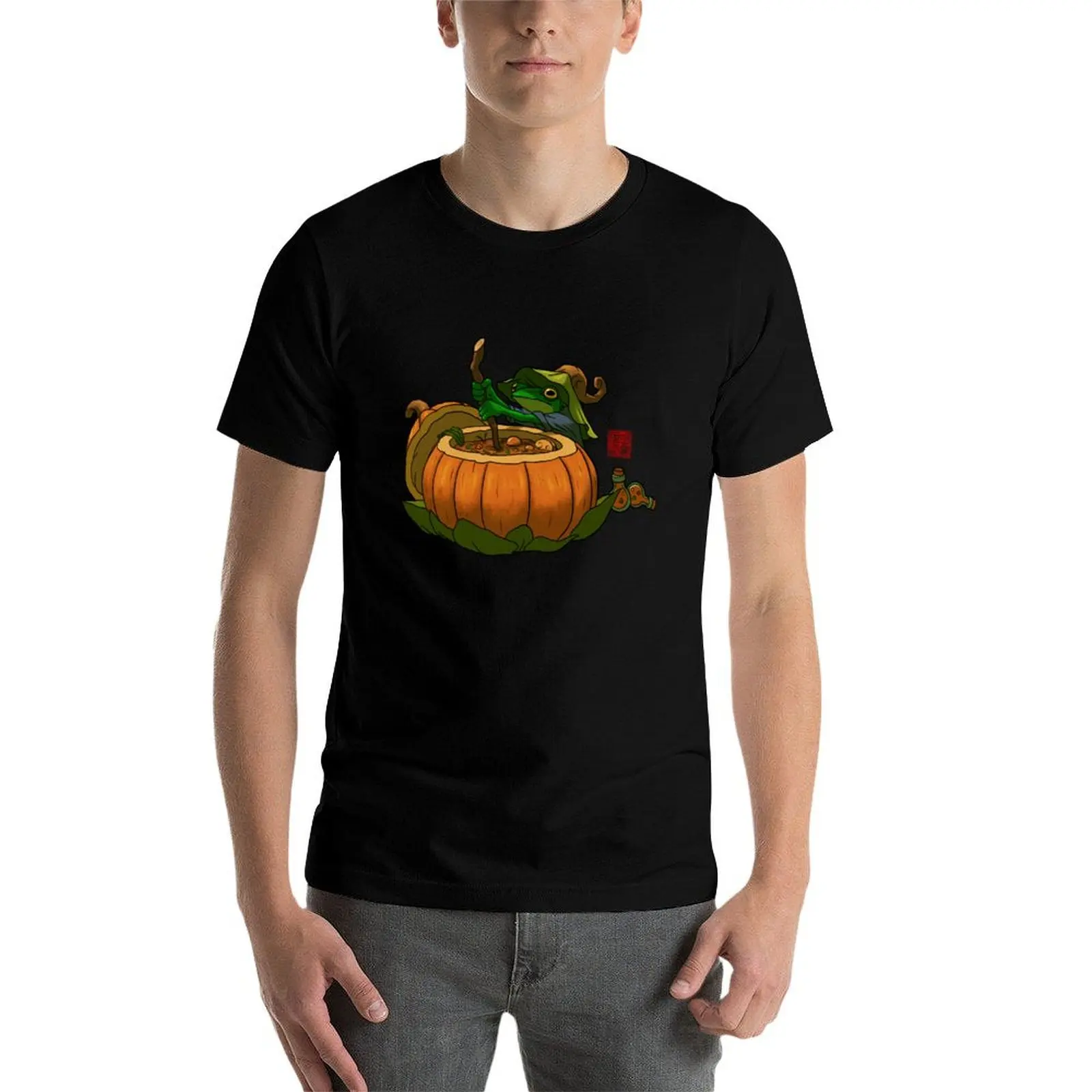 Halloween potion maker witchy frog no text T-Shirt oversized t shirt aesthetic clothes sublime for a boy t shirt men image 4