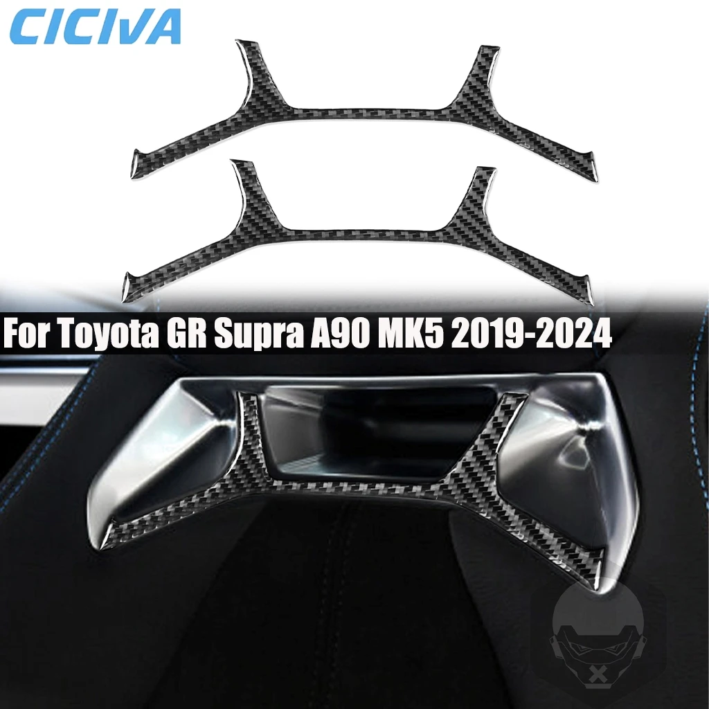 

Carbon Fiber Car Accessories Seat Headrest Decorative Interior Cover Modified Trim Sticker For Toyota GR Supra A90 MK5 2019-2024