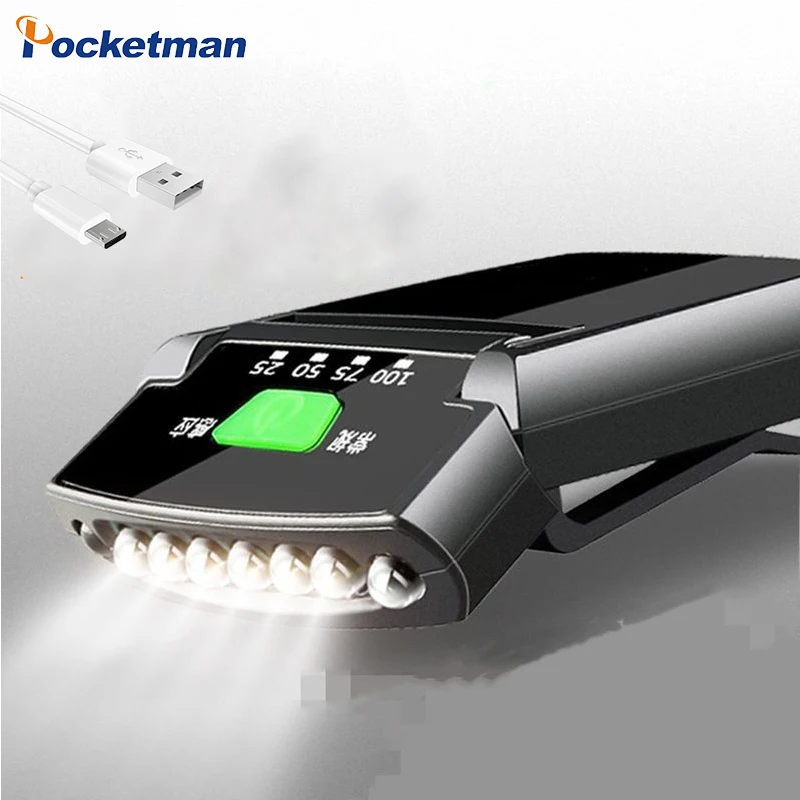 

Smart Motion Sensor LED Cap Light Headlamp USB Rechargeable Mini Induction Headlight Night Fishing Head Flashlight Waterproof
