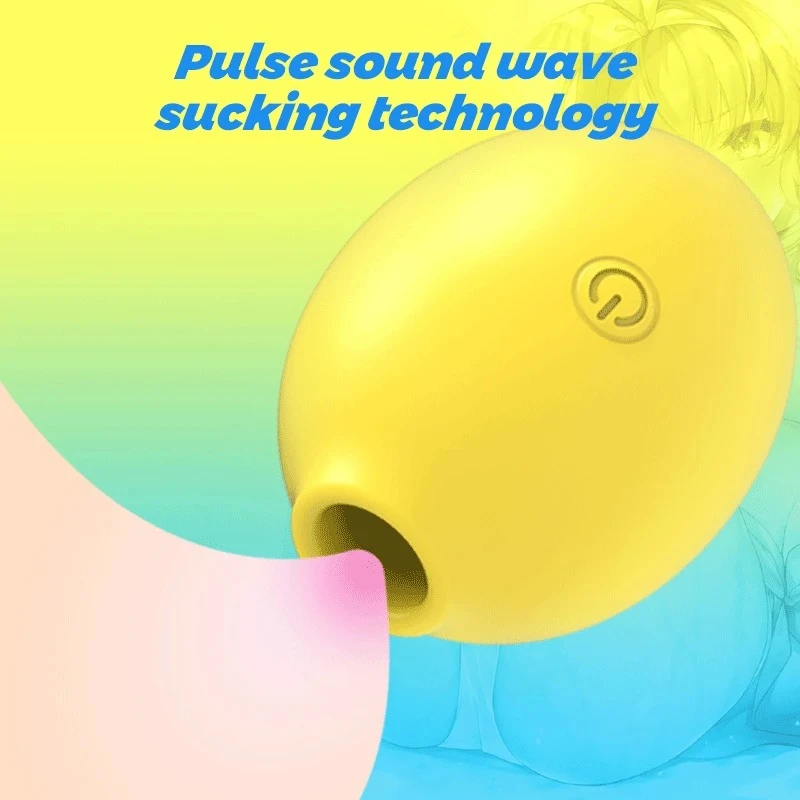 Graphic illustration of pulse sound wave sucking technology targeting clitoral stimulation