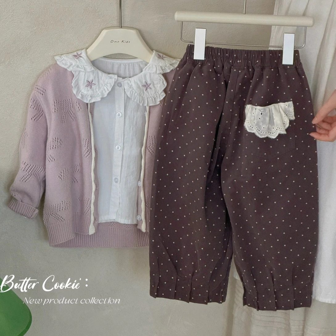 Girls Pants 2026 Spring and Autumn New Children's Clothing Korean Style Girl Baby Pinch Pleat Loose Polder Casual Pants