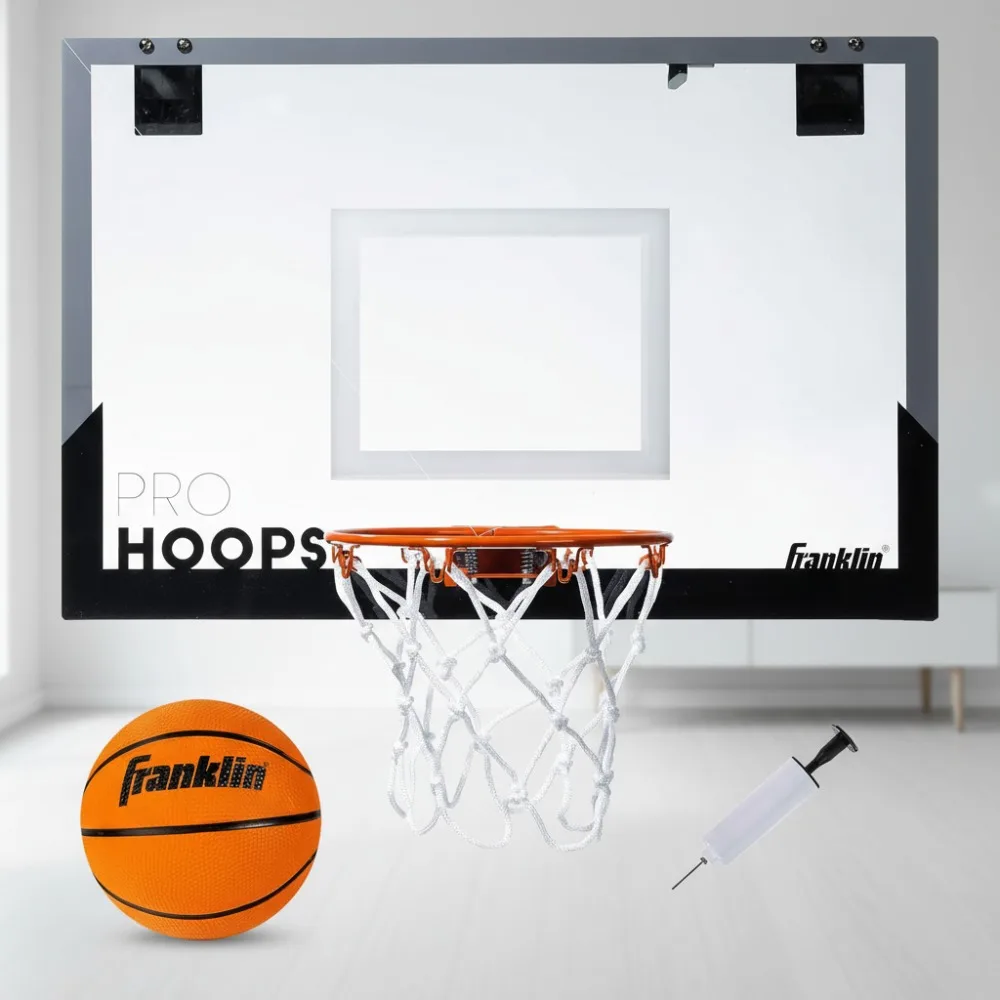 Mini Basketball Hoop Set - Over Door Indoor Hoop with Shatterproof Backboard & Spring Rim for Kids Adults Office Bedroom