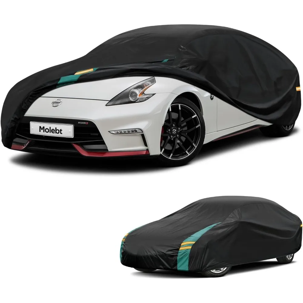

Waterproof All-Weather Car Cover for Sedans & Coupes 166-178 Inch, Universal Fit with Windproof Straps
