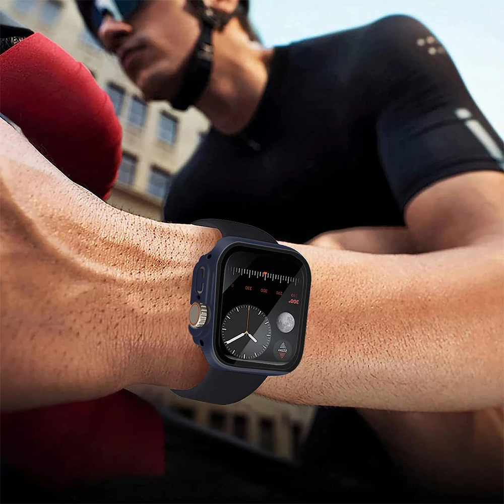 Cover For Apple Watch Ultra Case 49mm Accessories PC Shockproof Bumper+Tempered Glass Screen Protector iwatch Series Ultra 2