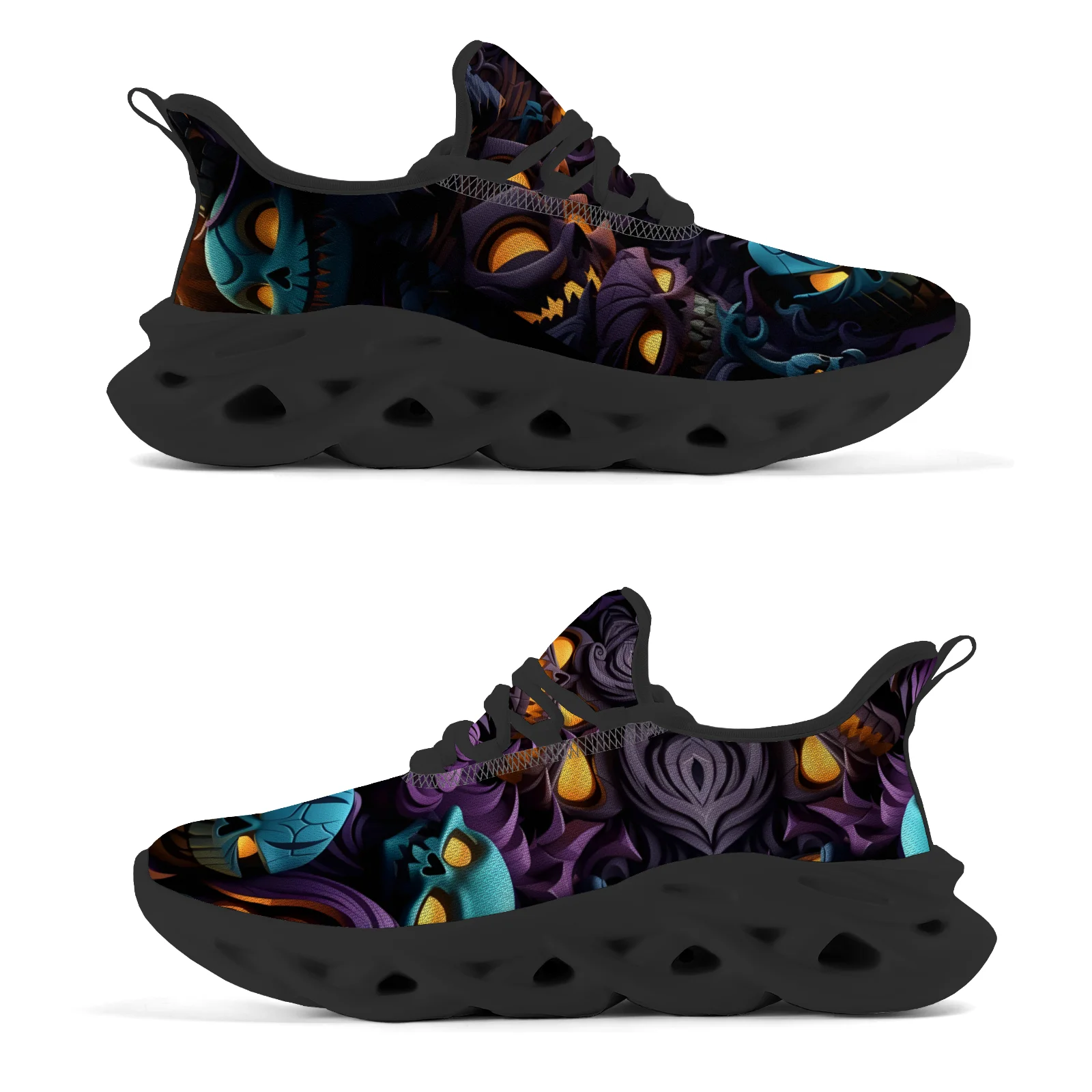 أحذية رياضية غير رسمية مخصصة على شكل جمجمة فانوس اليقطين أحذية جري للرجال والنساء أحذية شبكية خفيفة الوزن #5