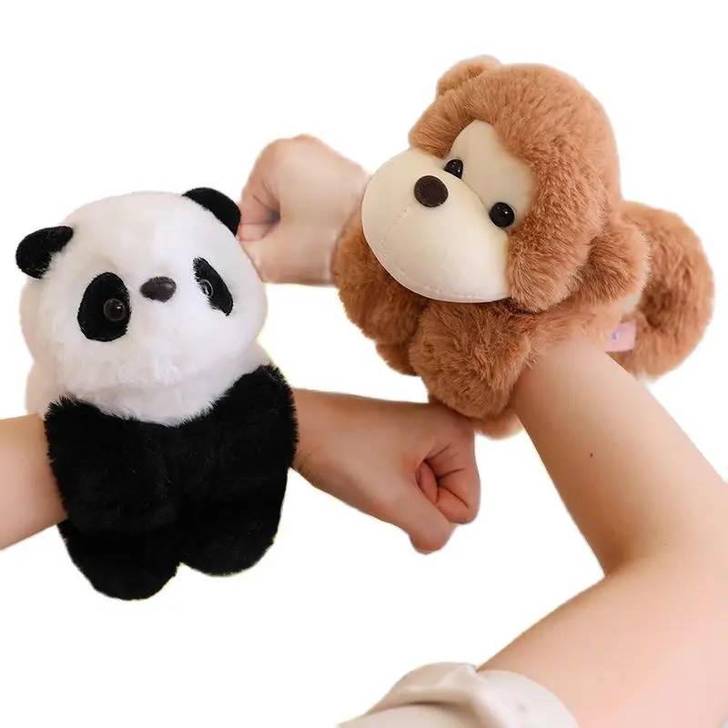 

25cm Kawaii Cartoon Animal Bracelet Panda Monkey Stuffed Plush Kids Toy Funny Super Soft Doll Cushion Decor Girls Birthday Gifts