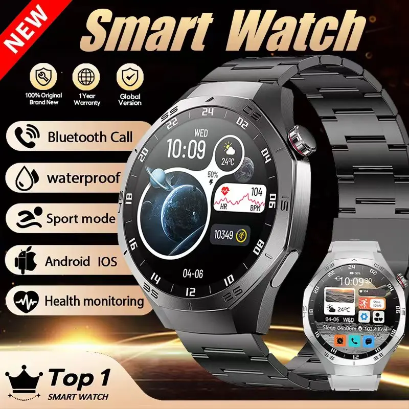 

2025 New Smart Watch Men HD AMOLED Screen GPS Health monitoring Motion trajectory HeartRate Bluetooth Call 1.53" SmartWatch IP68