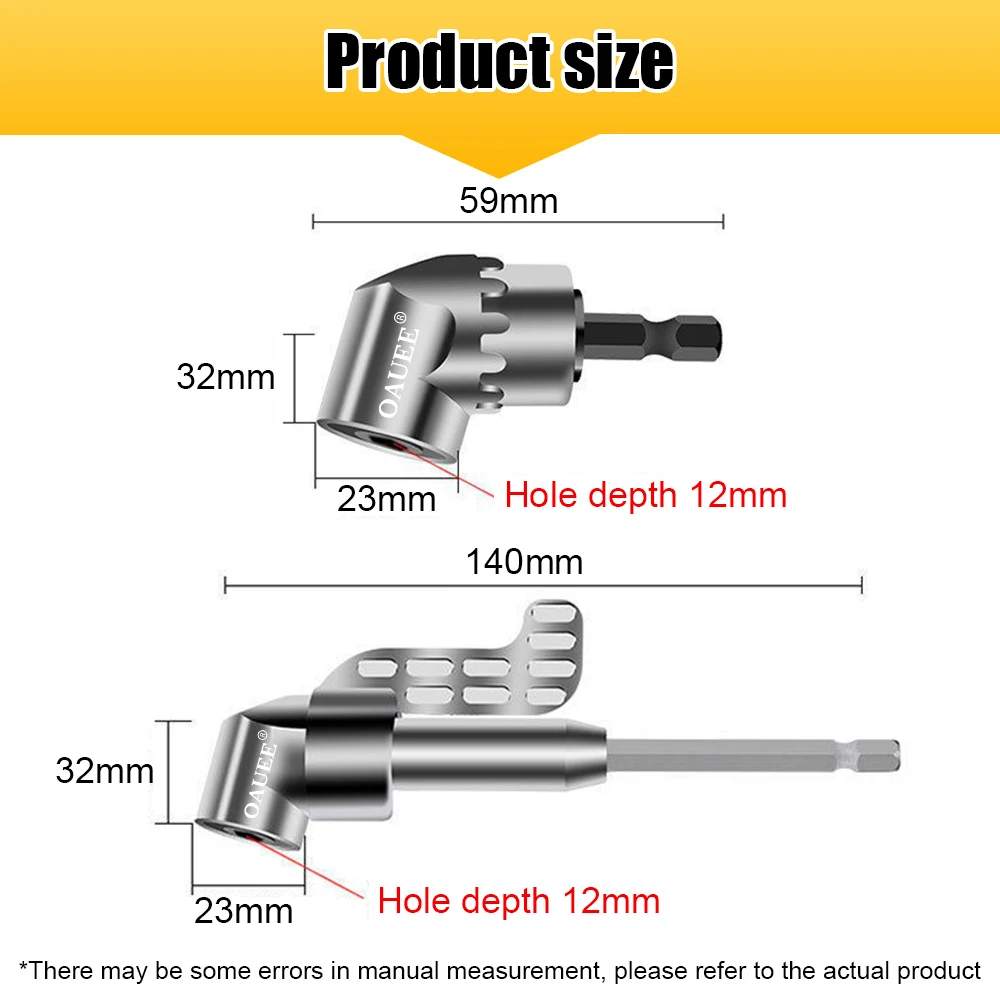 105 Degree Angle Screwdriver Set Socket Holder Adapter Adjustable Bits Drill for 1/4\