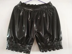 100% sous-vêtements courts courts de bel homme noir en caoutchouc de latex avec le XS-XXL de mode de dentelle