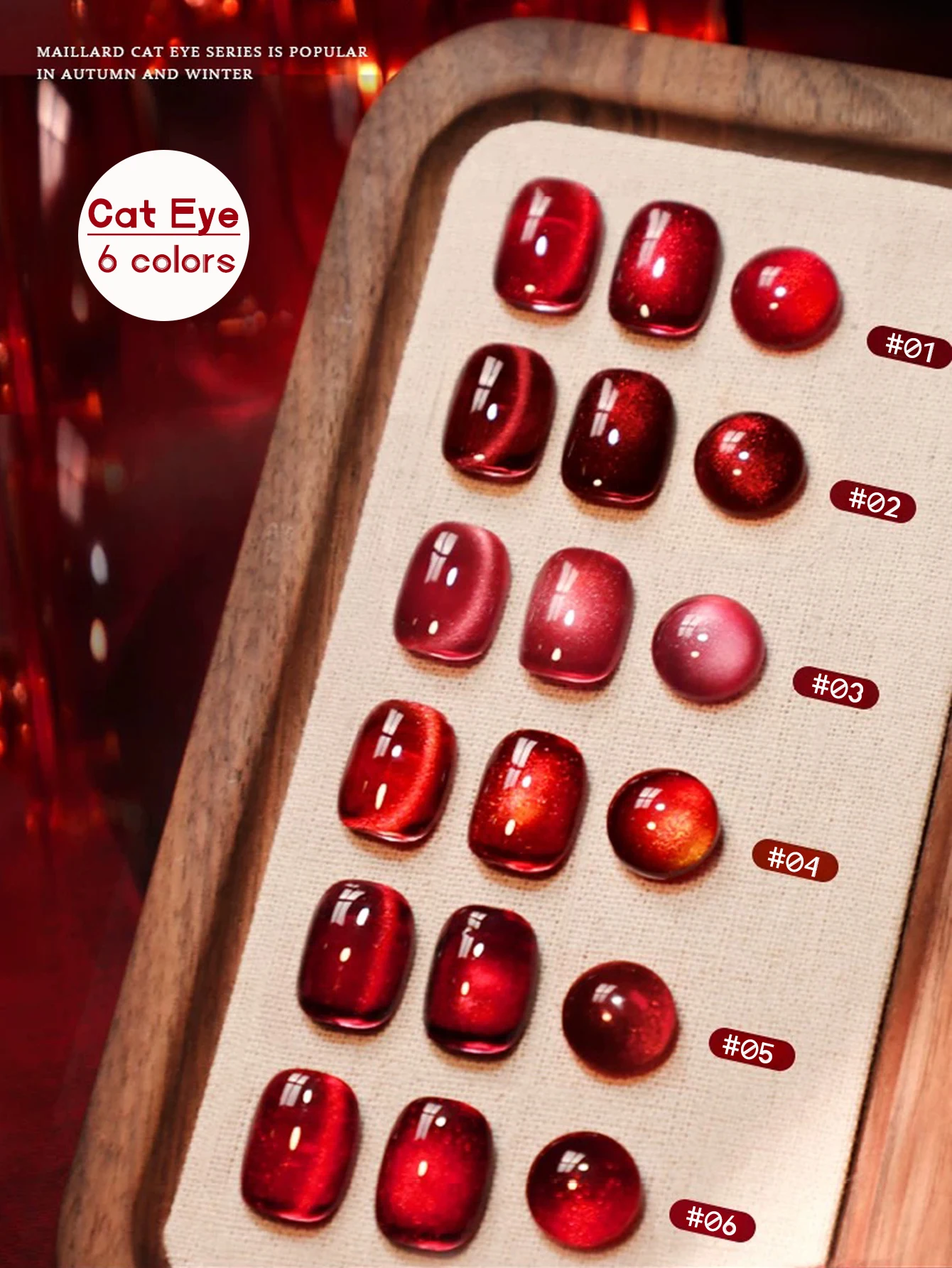 

1 шт. WS Flash Red Прозрачный Half Sky Cat Eye Red Cat Eye Гель-лак для ногтей Вишня Винно-красный лед Прозрачный стеклянный бисер для дизайна ногтей