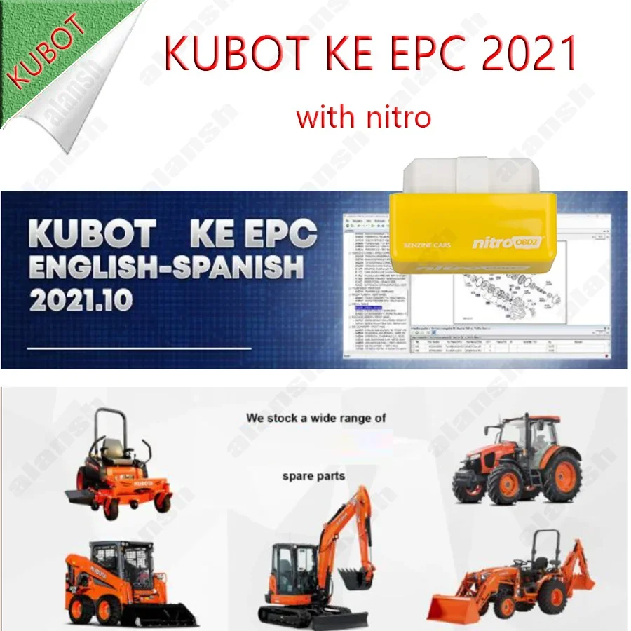 For KUBOTA KE EPC Catalogue ENGLISH SPANISH 2021 + Nitro