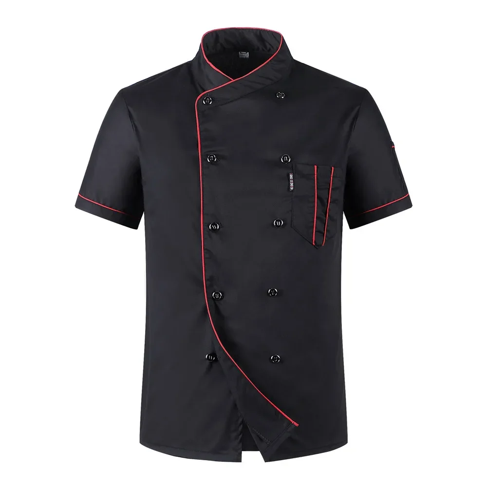 Chef Jacket Short Sleeve Summer Restaurant Hotel Kitchen Workwear Men and Women Youth Breathable Thin Wholesale Chef Uniform