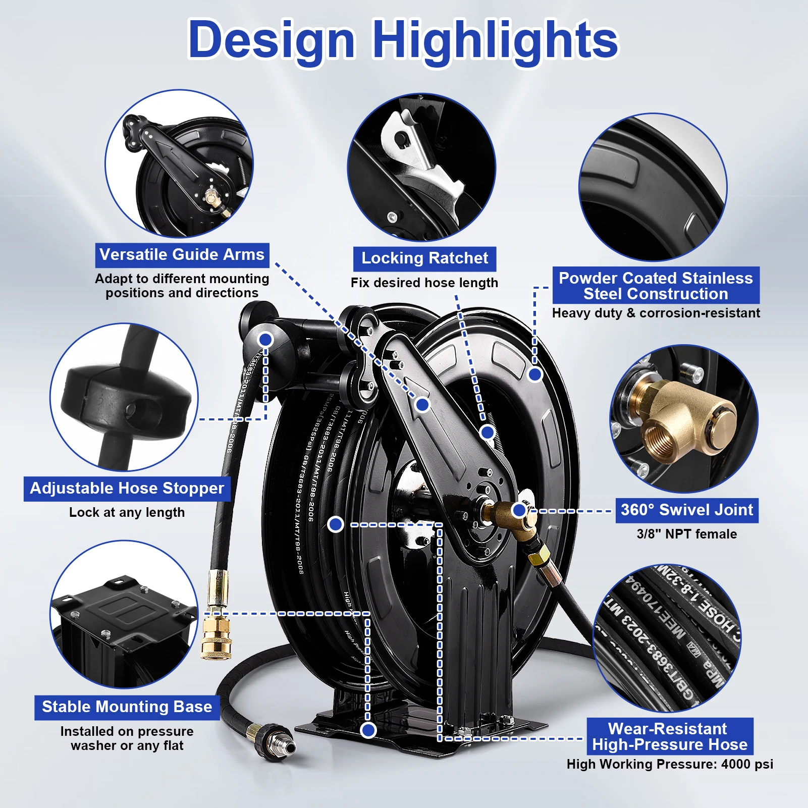 Pressure Washer Hose Reels 0.5 - огляд і ціна Conventional Reel