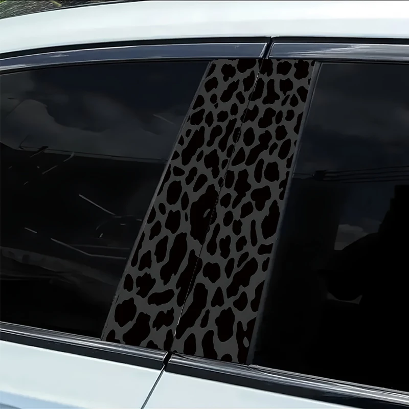 2 pieces of car B-pillar stickers Leopard Print Vinyl protective film