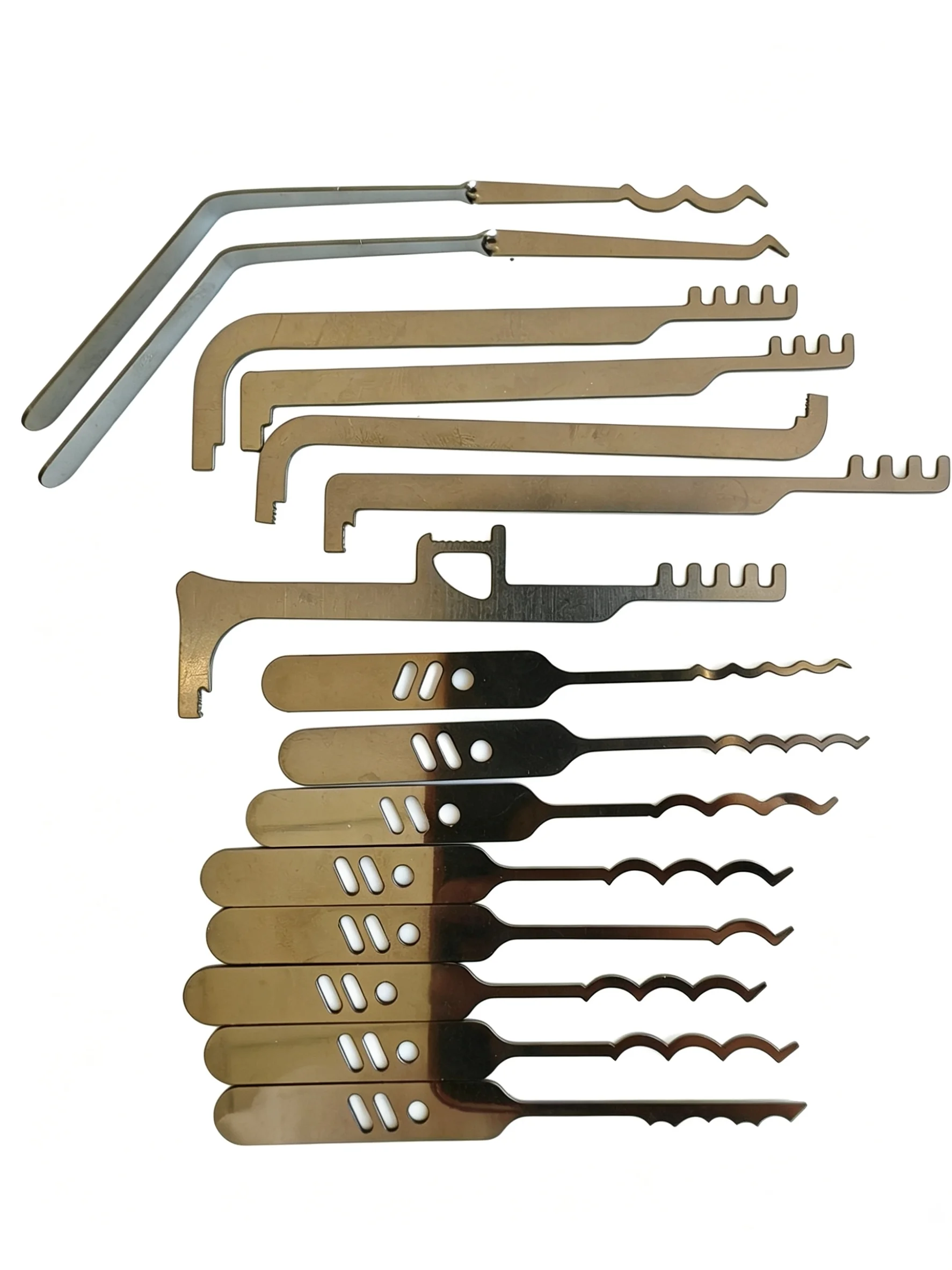 Kit de Ferramentas Multifuncionais com 15 Peças para Chaveiro Automotivo, Conjunto de Ferramentas para Abrir Fechaduras e Ferramentas para Abertura de Portas, Compatível com Ferramentas Elétricas