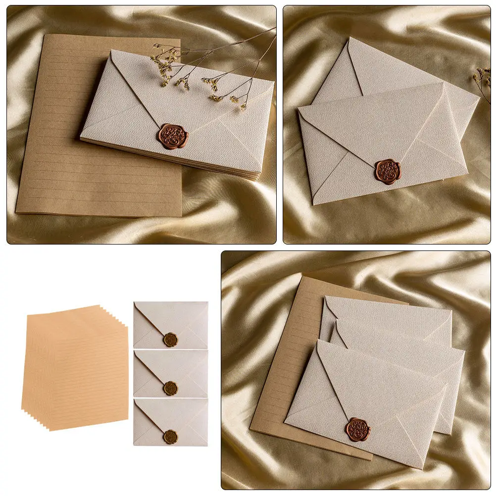 

1 Set Retro Envelopes Paper Envelope Card Holder for Blessing Cards Cash Coins Gift Storage Festival Party Supplies