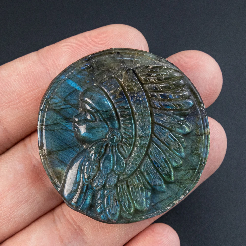 

1 шт. кулон из лабрадорита кустарного класса DIY 43X43X9 мм интенсивный синий флэш-камень с отверстием для изготовления ювелирных изделий ожерелье