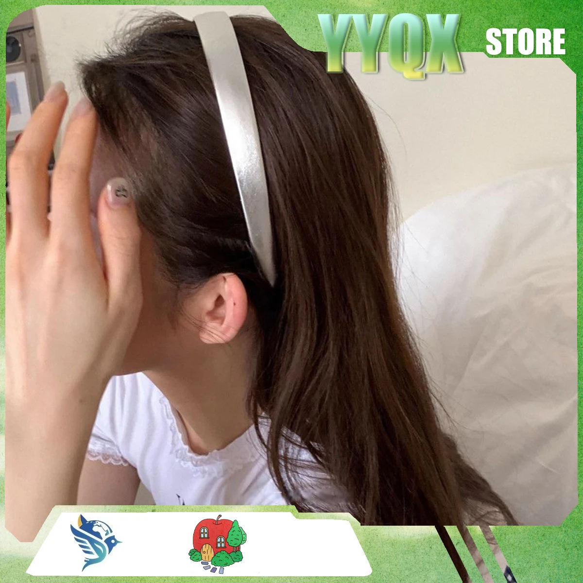 

Headwear Hairband Cortex Silvery Decoration Cute Colorful Gentle Personality Advanced Girlfriend Minimalist Cartoon Girl Gift