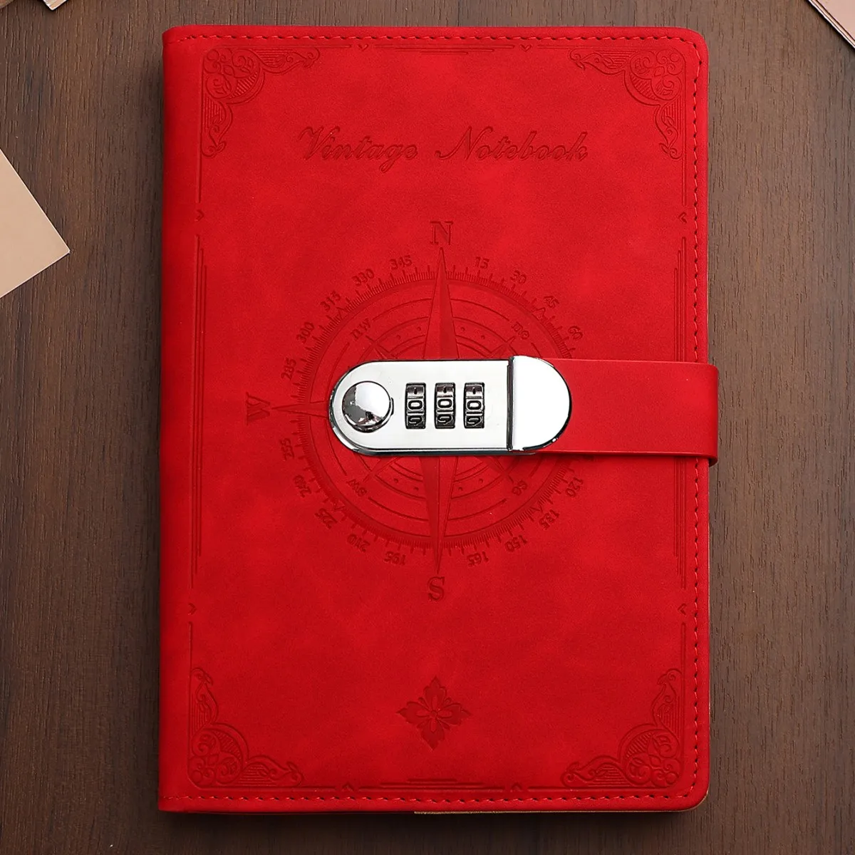 NEUES A5 200-Seiten-Notizbuch, Retro-Passwortbuch mit Schloss, Tagebuch, Binder, verdickt, kreatives Handbuch, Studenten-Notizblock, Schreibwaren