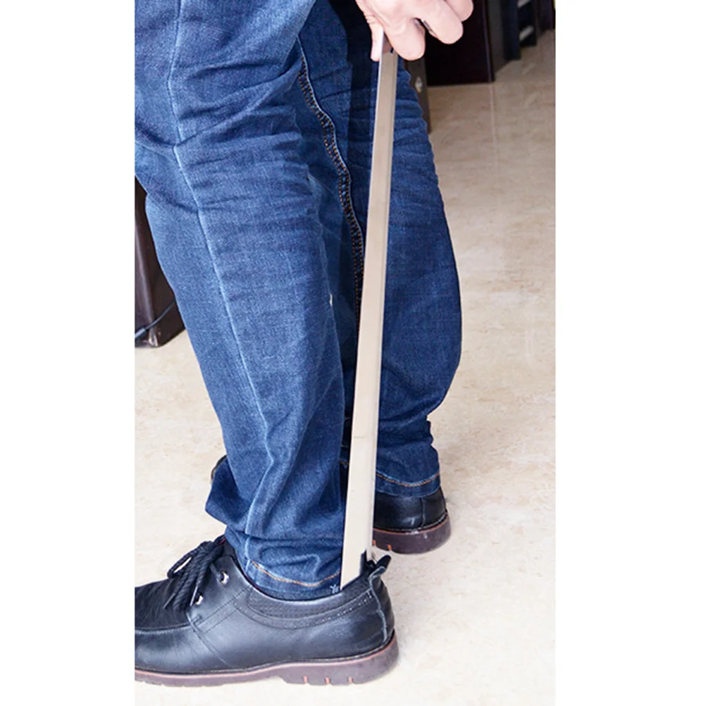 

51Cm Long Stainless Steel Shoe Horn Polished Smooth Comfortable Feel Easy Use Long Handled Metal Shoehorn Tool for Shoe Wearing