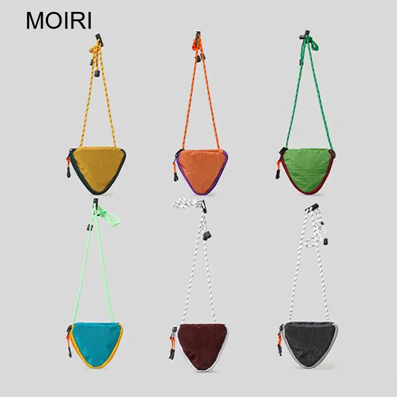 Women Color Block Triangle Coin Purse Crossbody Bag Small Shoulder Handbag Cute for Daily Office Shopping Travel Wear