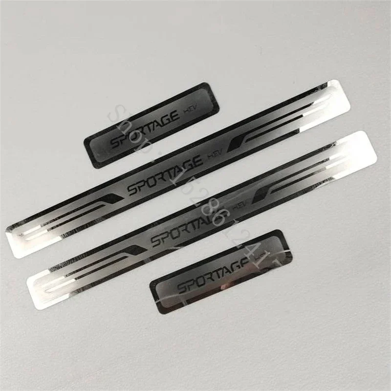 4PCS For KIA SPORTAGE Hev 2020-2024 Car Styling Stainless Steel Door Sill Scuff Plate Stickers Auto Accessories