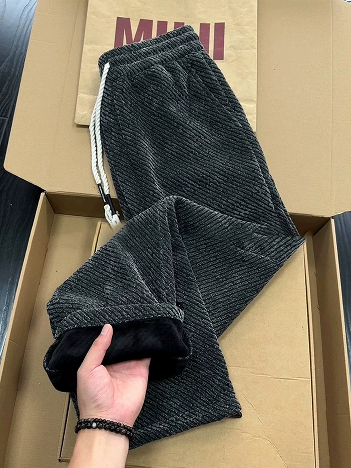 

Мужские зимние трикотажные брюки прямого кроя с начесом, свободные, повседневные, комфортные