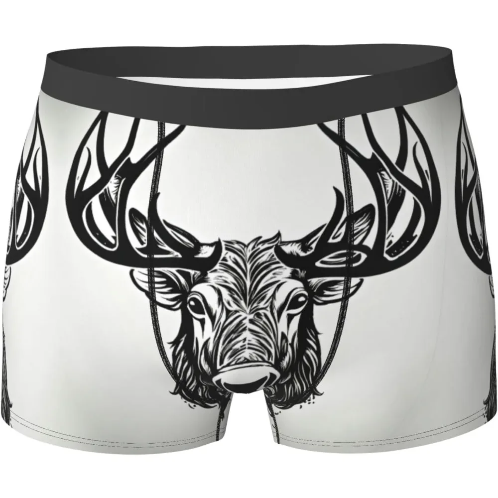 

Deer Print Exceptional Elastic Sweat-Absorbing Boxer Briefs,Premium Elastic Boxers For Men