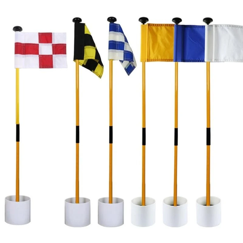 Mini Golf Putting Green Flag and Hole Cup for Yard Practice Set, Golf Pin Flag Hole Cup Kits, Portable Golf Flag Sticks