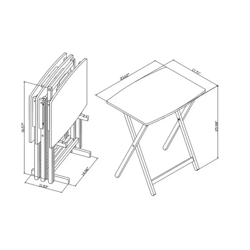 مجموعة طاولة صينية كبيرة الحجم قابلة للطي مكونة من 5 قطع من Mainstays، طاولة قابلة للطي باللون الرمادي الريفي #5