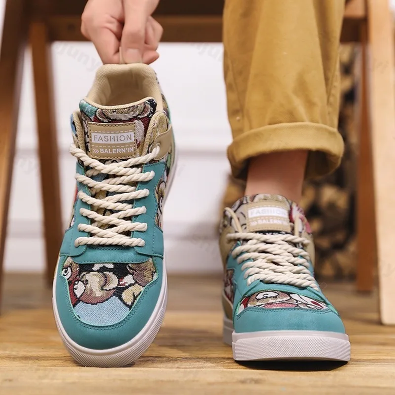 

Высокие мужские повседневные спортивные туфли, весна 2024, новые удобные универсальные нишевые дизайны, удобные модные трендовые нескользящие кроссовки