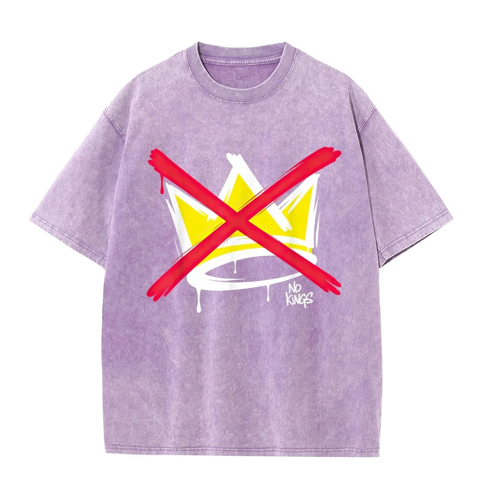 No Kings T-Shirt T-Shirts For Men Men's Luxury Brands Cute 100 Cotton Staple Short Sleeve Tee Printed Humor Shirt Graphic Funny