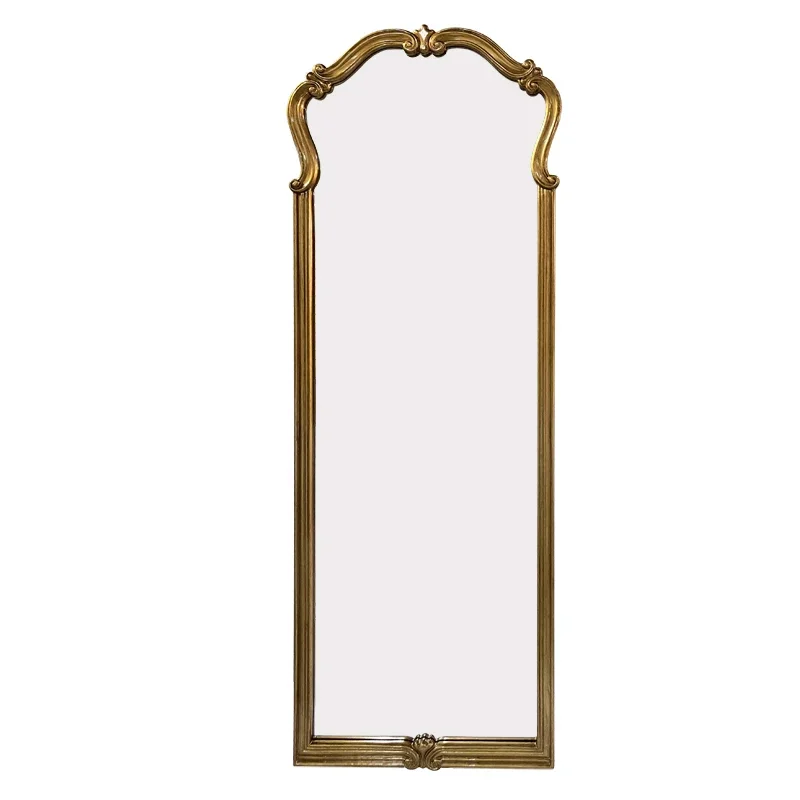 

European Style Mirror Full-Length Wall-Mounted Arch Carved Design Floor Wall-Mounted Dressing Mirror Home