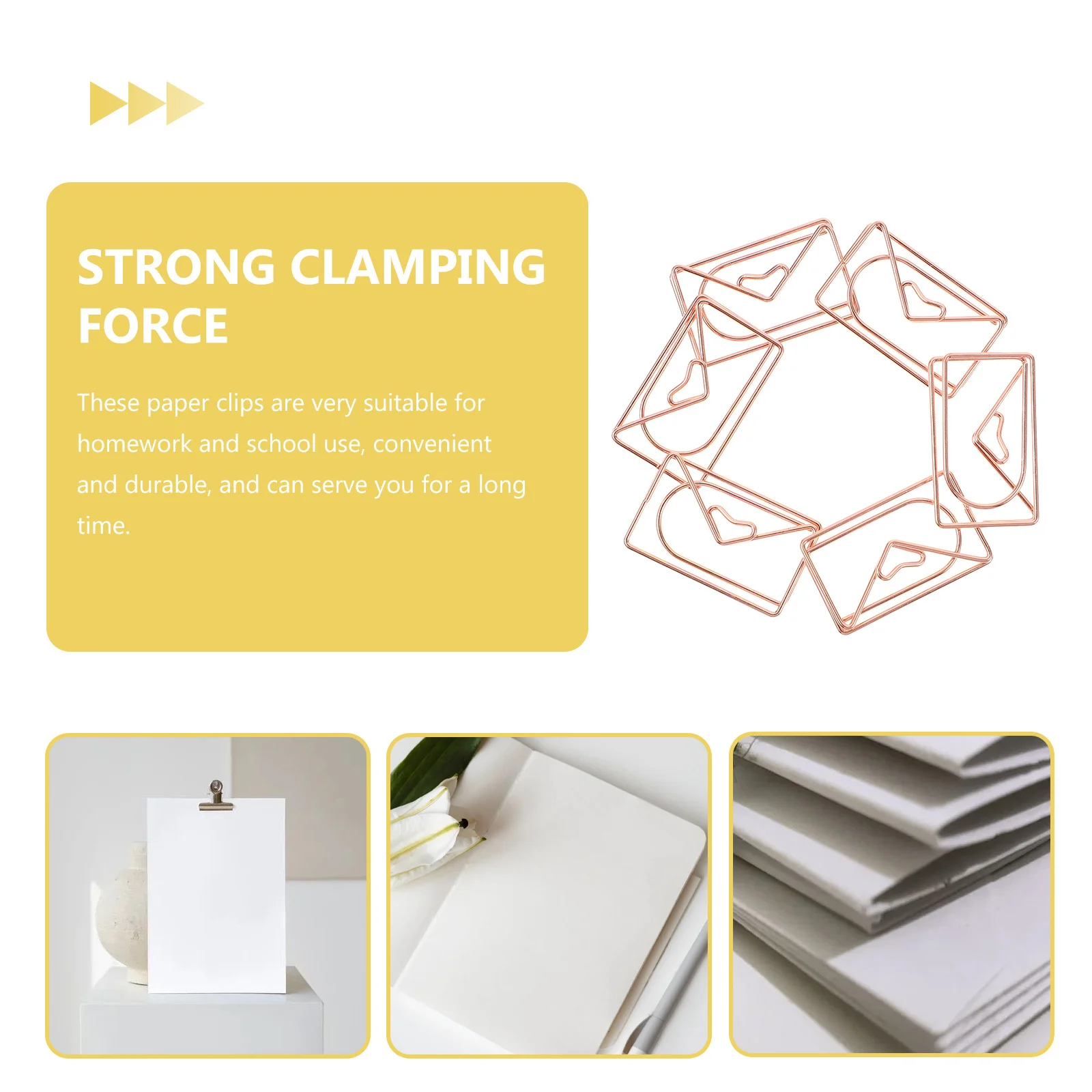 20Pcs Creative Envelope Paper Clips Metal Reusable Note Clamps for Organizing Photos Cards Books Office School Supplies Rose