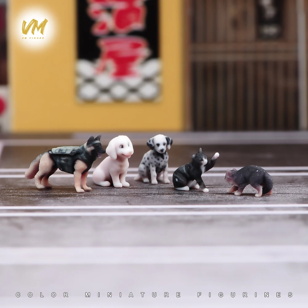 1/64 Scale Painted Dog Cat Animal 3D Print Scene Props Figures Model For Cars Vehicles Decorat Toy