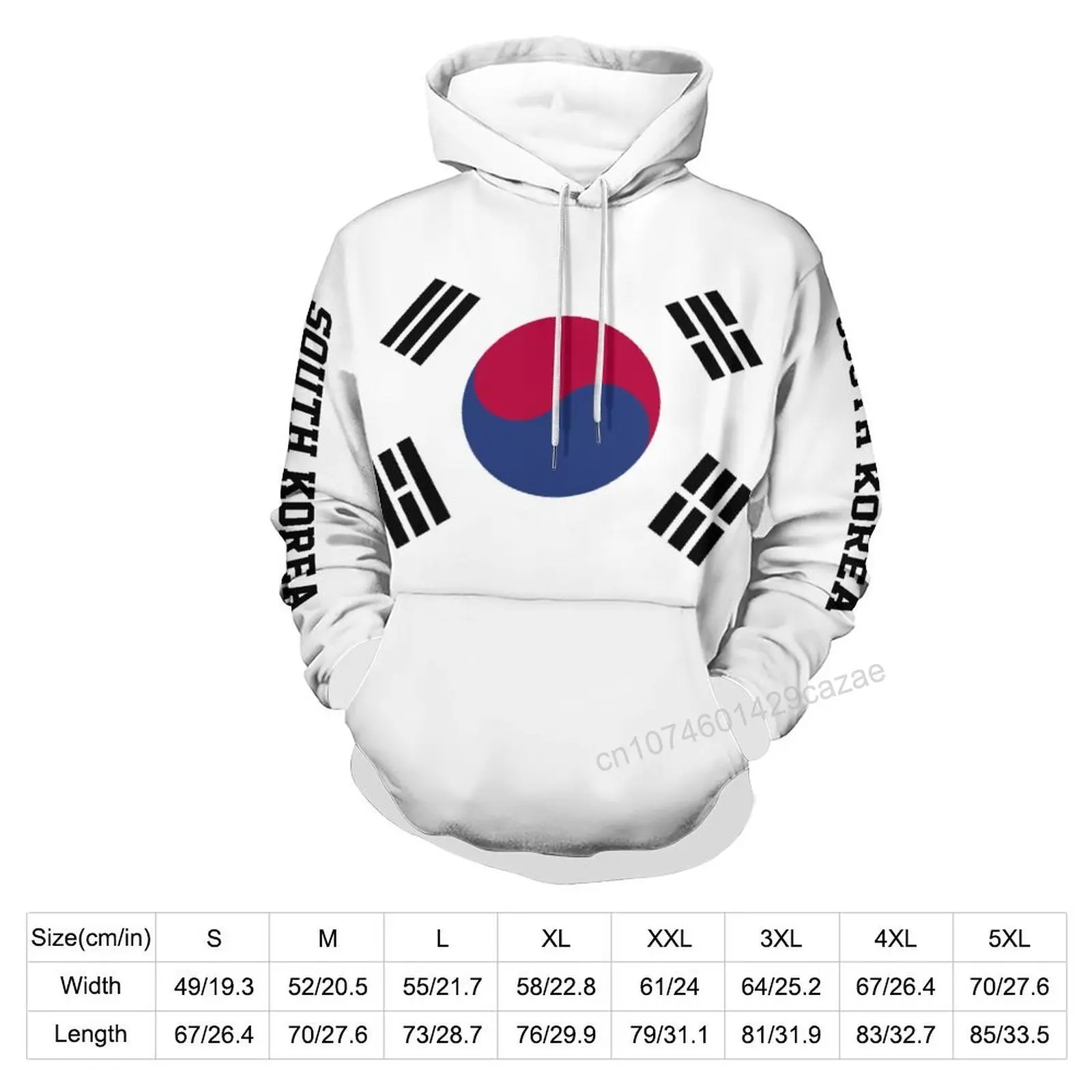 South Korea Country Flag 3D Hoodie Polyester Cool Men Women Harajuku Sweatshirt Unisex Casual Pullover Hoodies