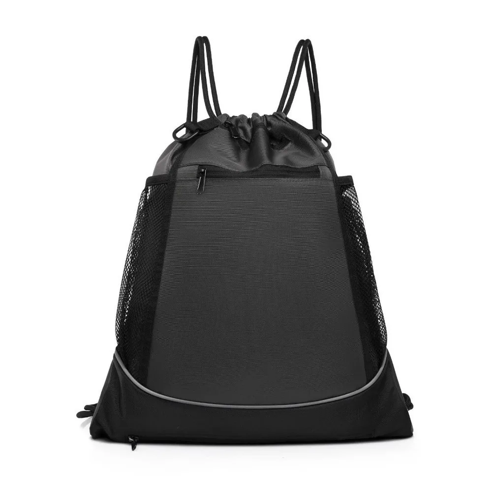 

Waterproof Sports Ball Backpack Drawstring Polyester Travel Gym Shoulders Bag Large Capacity with Mesh Pocket