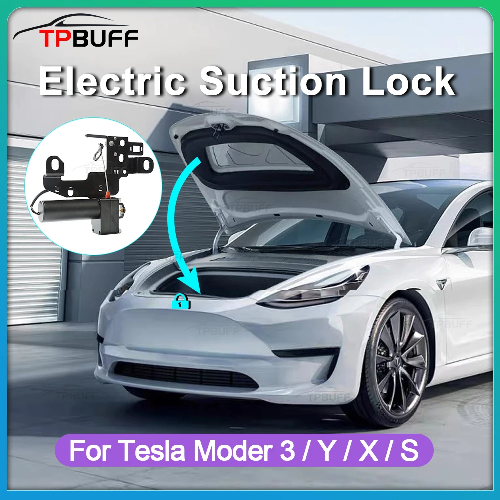 TPBUFF soft closing for Tesla Model 3 Y Front Spare Box Electric Soft-closing Lock 2024 X S Highland Adsorption Suction Door