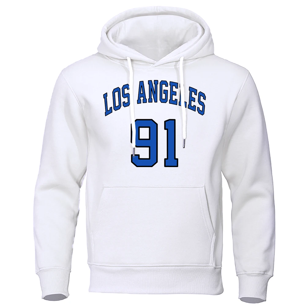 Los Angeles 91 Usa City Letter Print Hoodies Mens Hip Hop Loose Sweatshirt Oversized Fashion Clothes Casual Pullover Hoodies