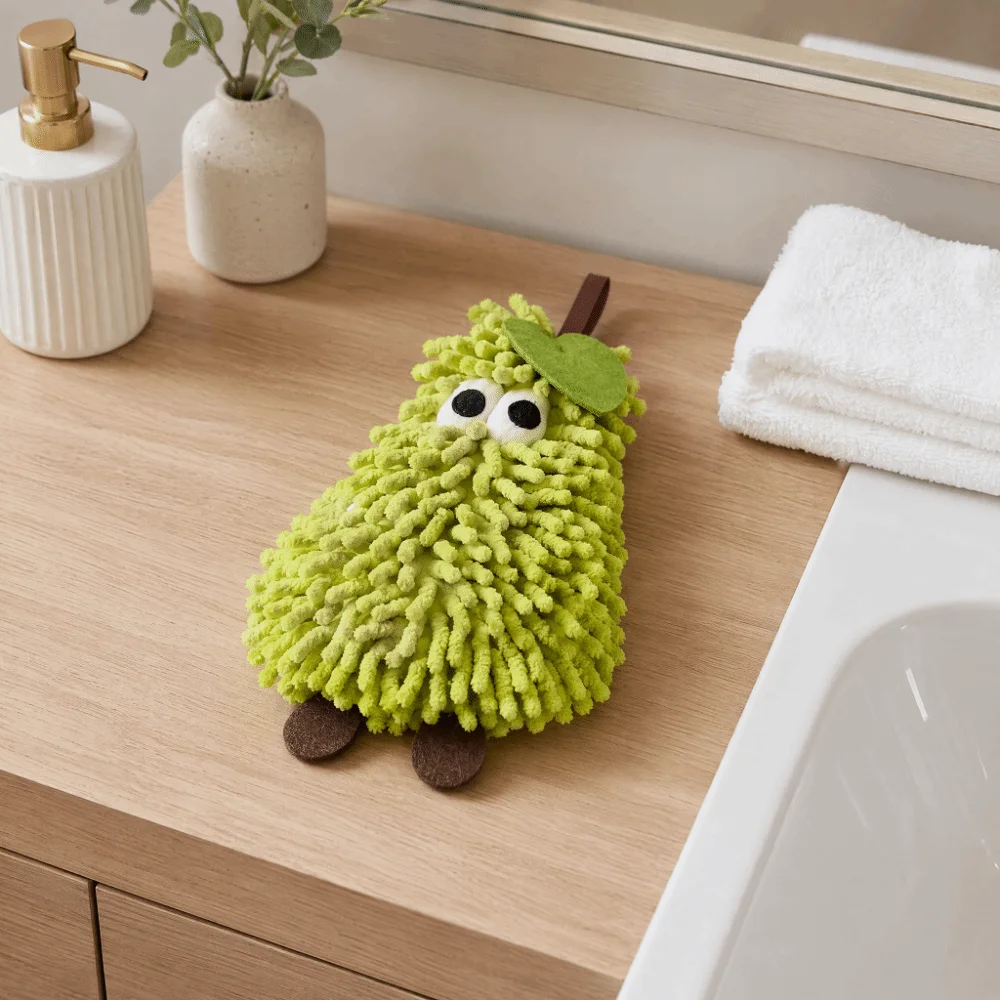 Cartoon Hanging Eggplant Hand Towel Thickened Strong Water Absorption Pear Hand Towel Eco-Friendly Soft Hand-Wiping Towel