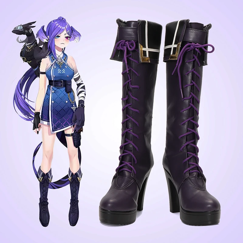 

Selen Tatsuki Cosplay Shoes Vtuber Cosplay Prop High Heel PU Leather Shoes Halloween Carnival Boots Custom Made