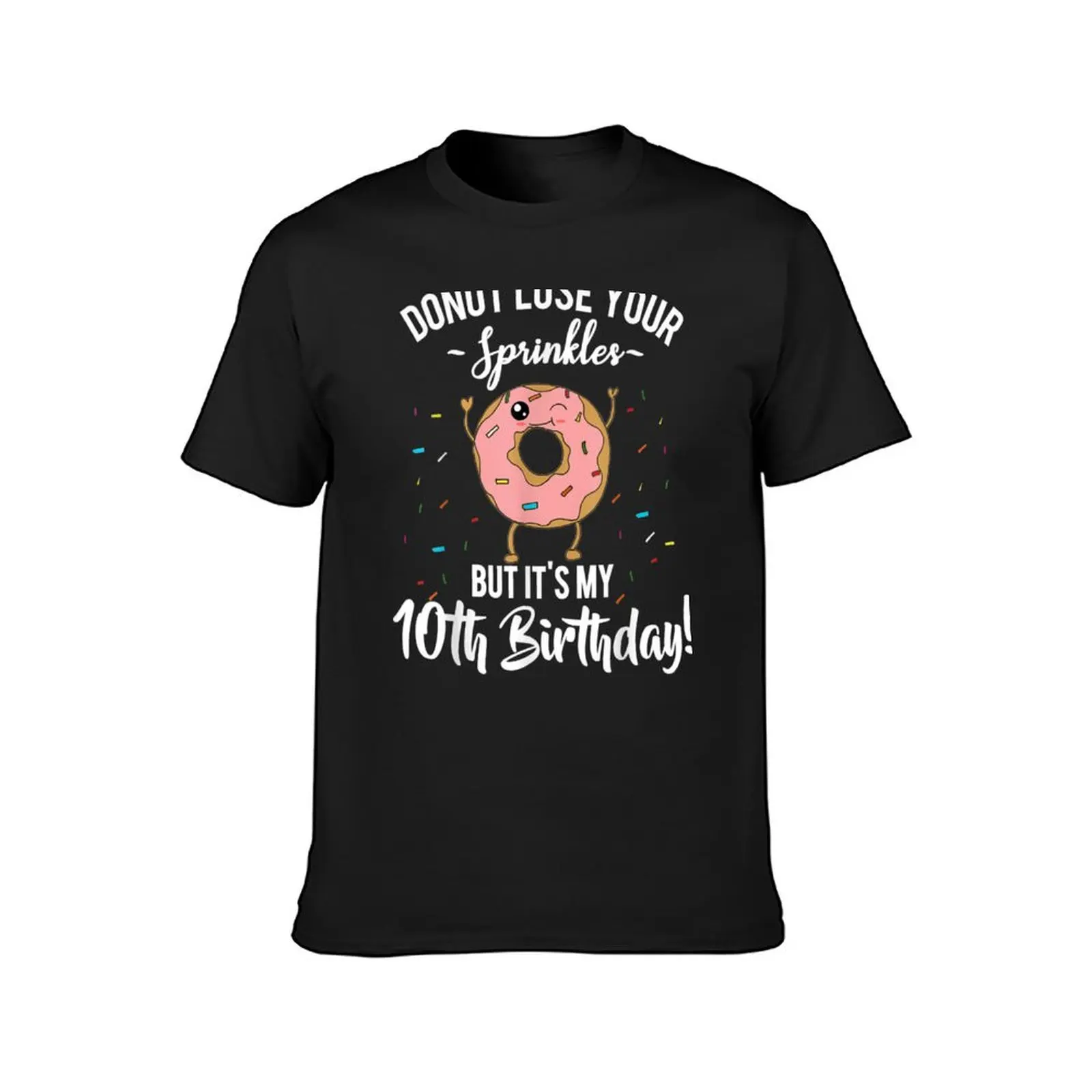 10Th Birthday Quote Funny Donut Theme Meme 10 Year Old Kids T-Shirt anime clothes summer top mens t shirts