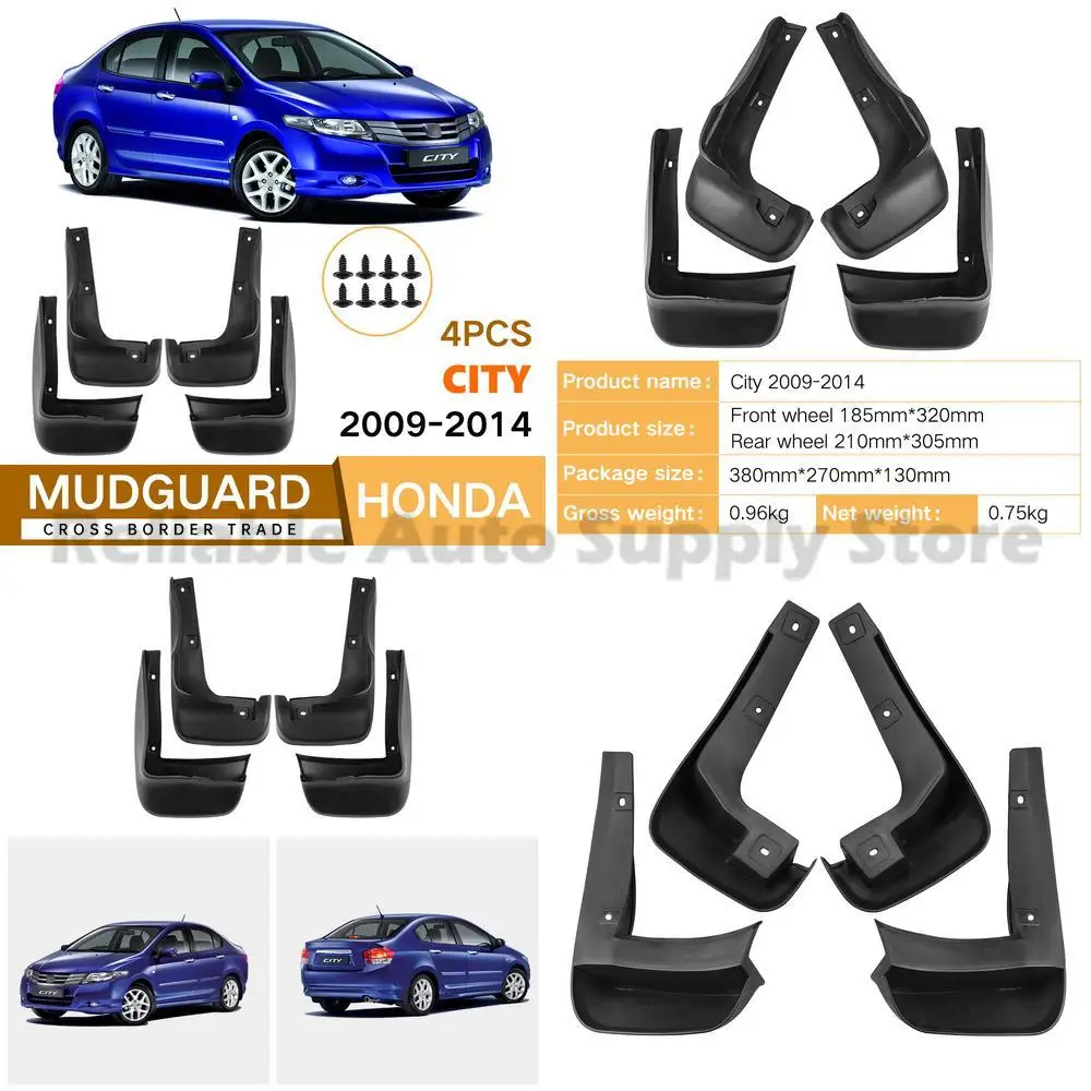 

For Honda City 2009-2014 Mud Guard Rubber Flaps Auto Accessories Car Styling Durable OEM Quality Factory Wholesale