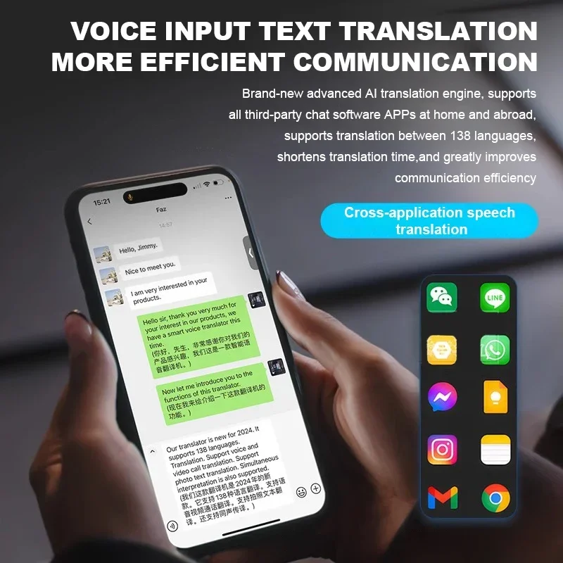 Intelligent Translator Magnetic Bracket 138 Languages Translator Simultaneous Interpretation Voice Photo Text Video Translator