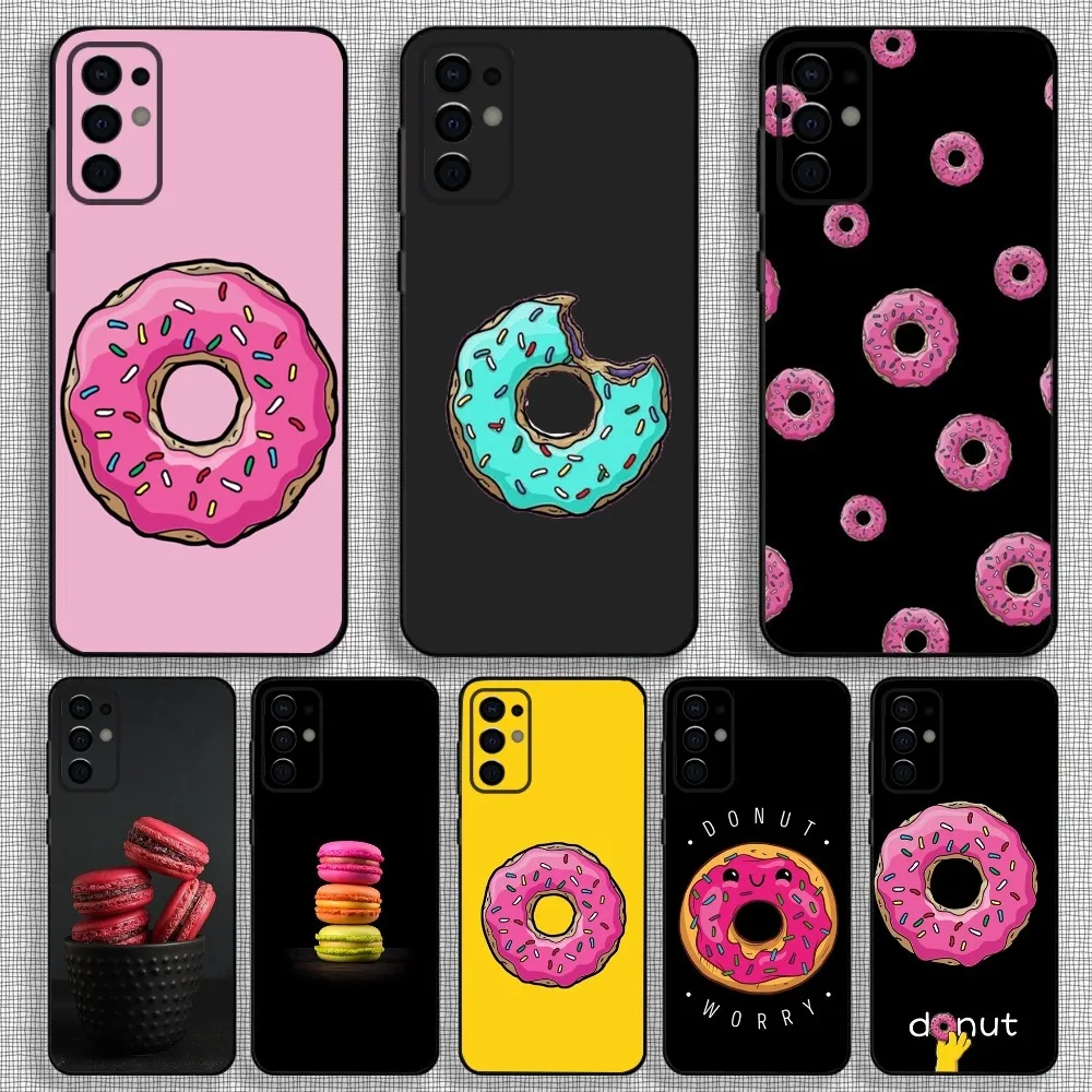 Donuts Dessert Snacks Phone Case For Samsung S24,S21,S22,S23,S30,Ultra,S20,Plus,Fe,Lite,Note,10,9,5G Black Soft Cover