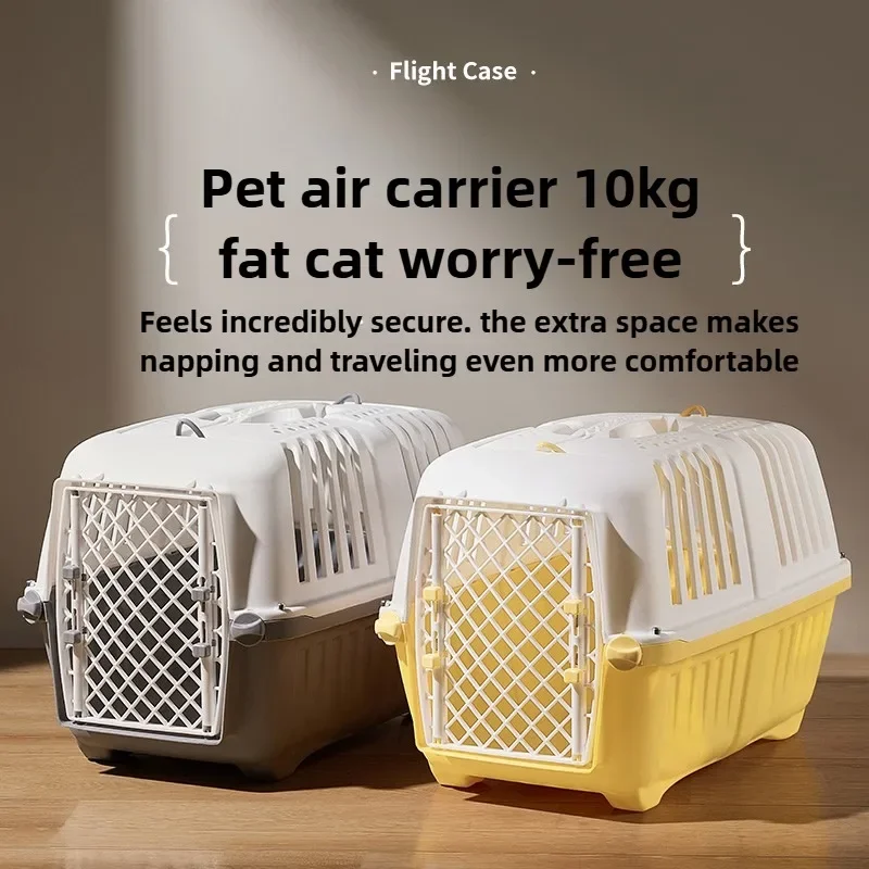 

Portable Large Capacity Cat Dog Cage Breathable Outdoor Pet Carrier Pet Aviation Box Cat Transport Cage for Travel and Car