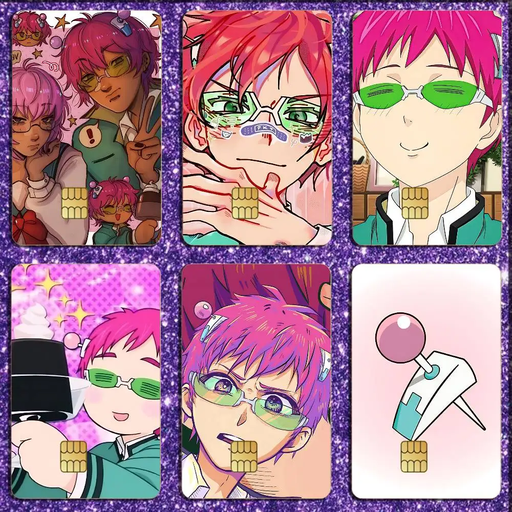 

S-Saiki K D-Disastrous L-Life Sticker Film Tape Skin for Credit Card Debit Card Cartoon Waterproof Stickers Small Chip